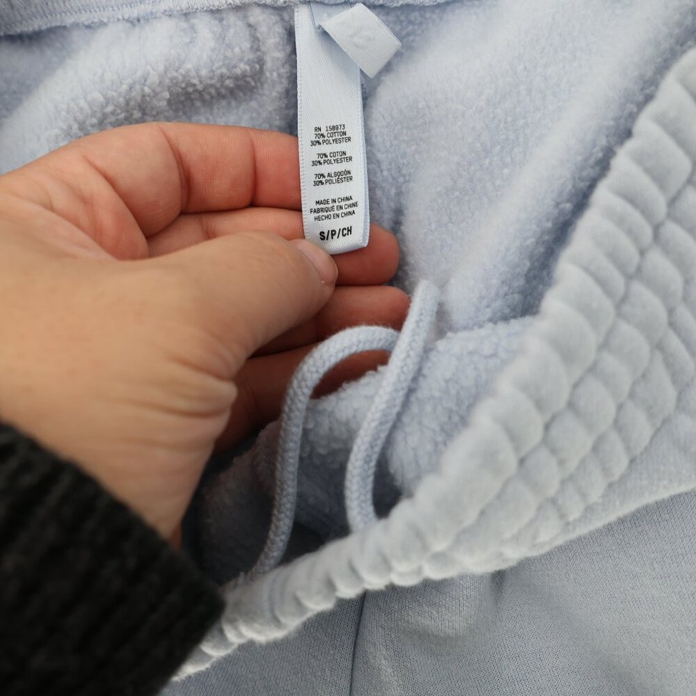 SKIMS Sweatpants womens small Boyfriend Fleece Baggy Zen Blue drawstring pockets - Picture 5 of 11